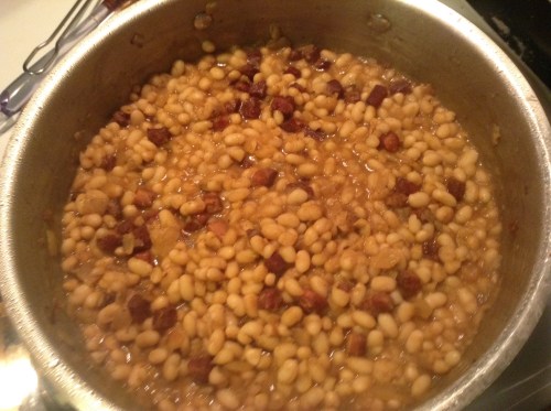 white beans and bacon